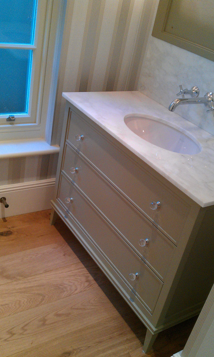 Bespoke hand built painted Vanity Unit