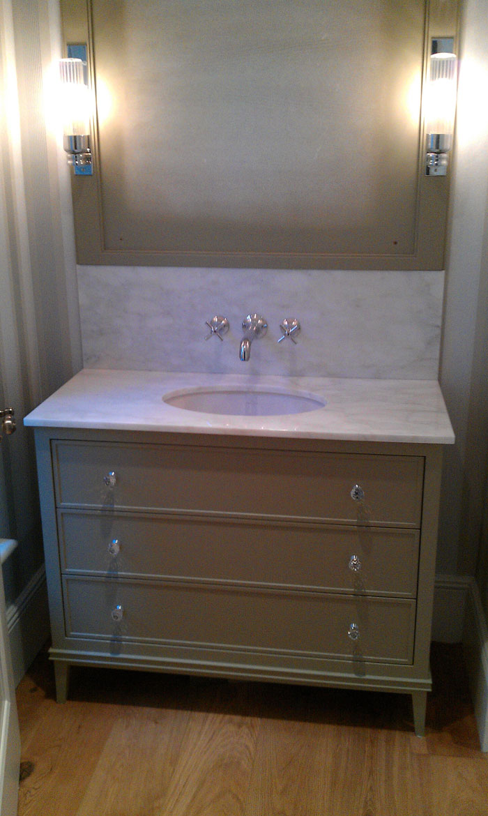 Bespoke hand built painted Vanity Unit