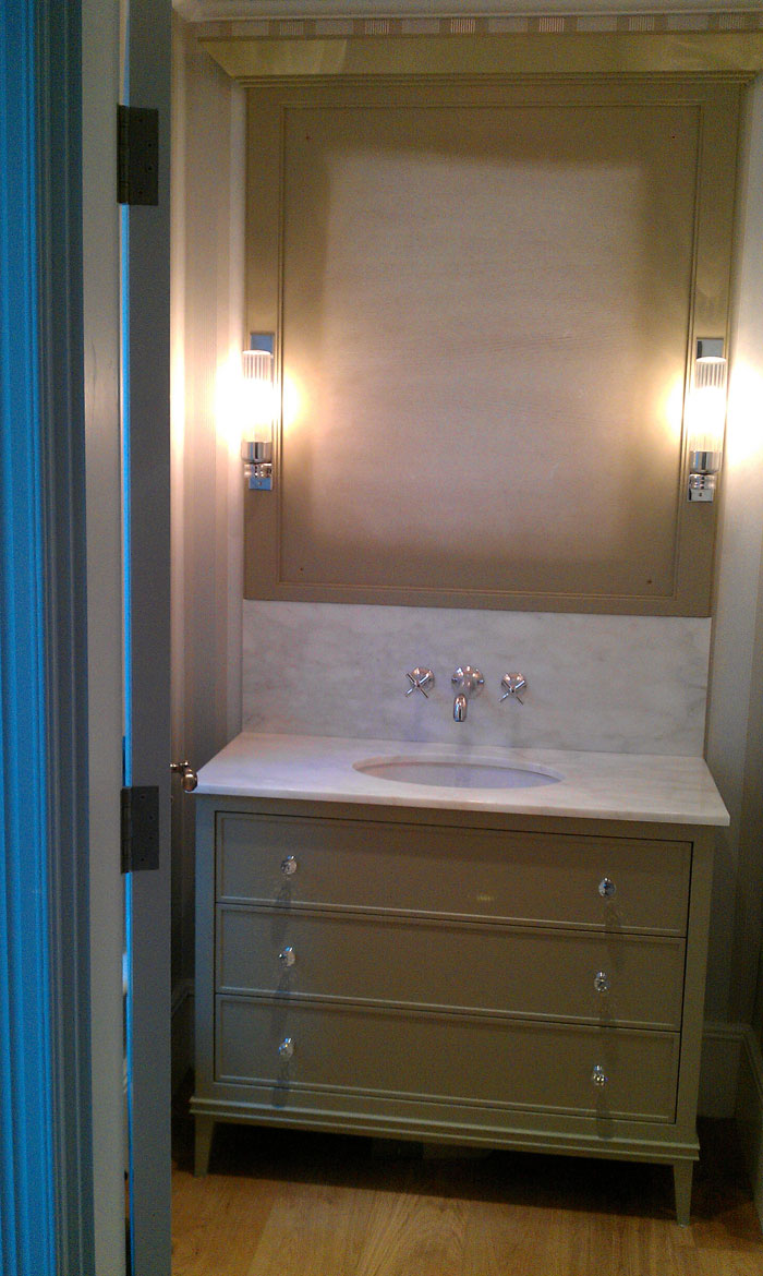 Bespoke hand built painted Vanity Unit